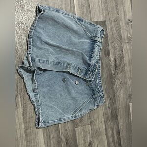 Light Wash Denim skirt - Button Front